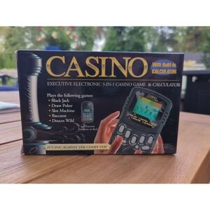Casino Calculator Hand Held 5 in 1 games Poker Black Jack Slots 21 Excalibur NIB